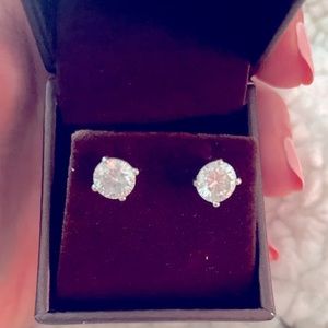 Cz and Sterling silver studs. About 2 tcw equivalent.